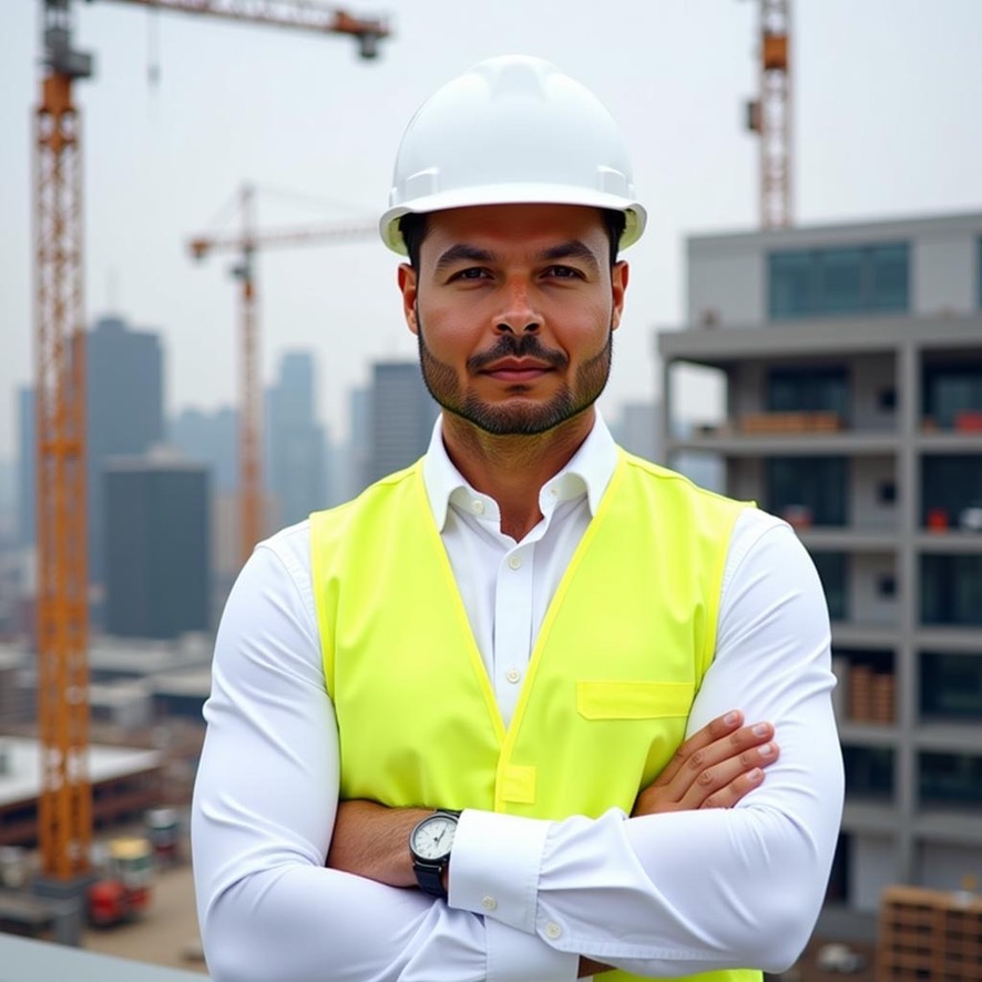 Dott. Dario Feliciano durante un sopralluogo sicurezza in cantiere